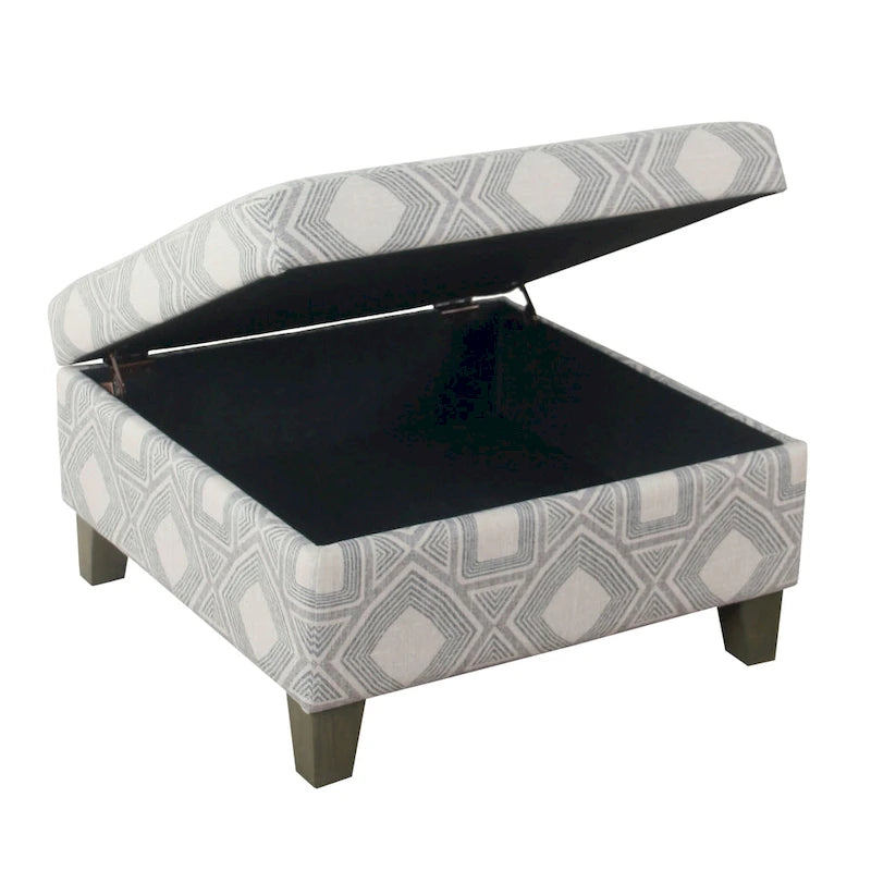 Pouf de rangement carré de luxe HomePop de 71 cm (28 pouces)