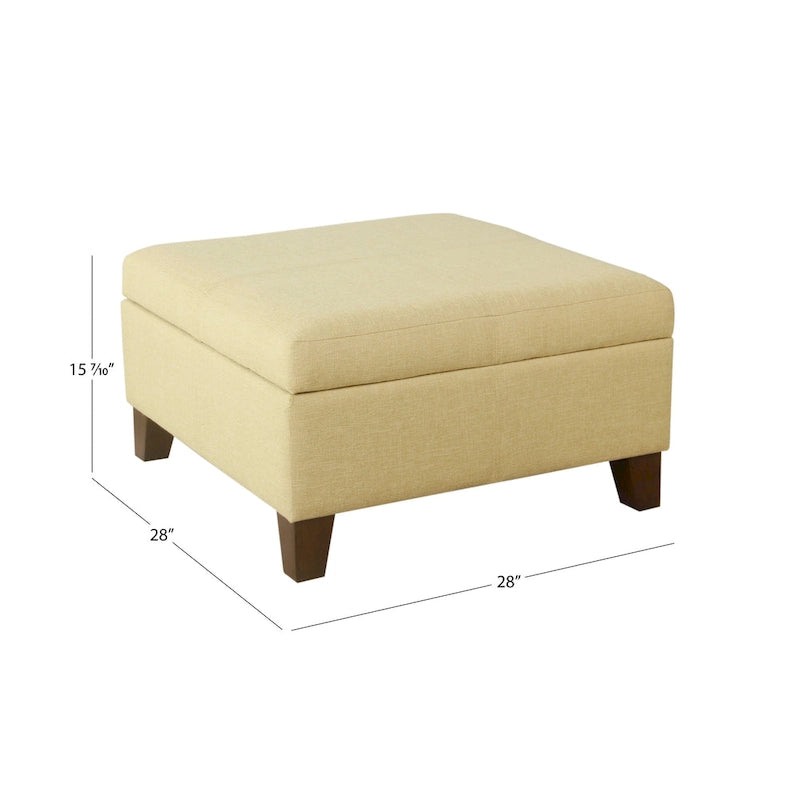 Pouf de rangement carré de luxe HomePop de 71 cm (28 pouces)
