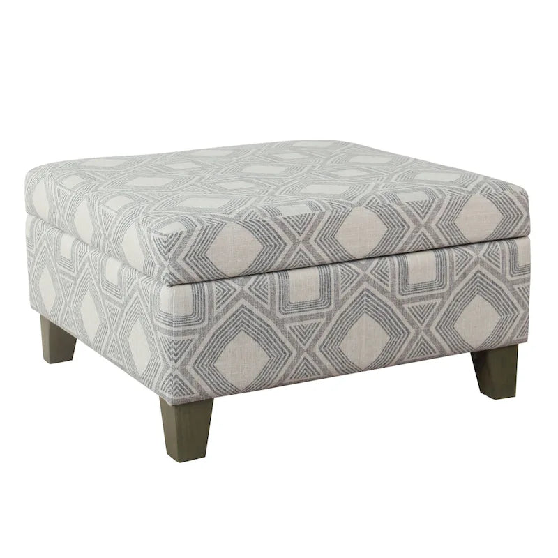 Pouf de rangement carré de luxe HomePop de 71 cm (28 pouces)