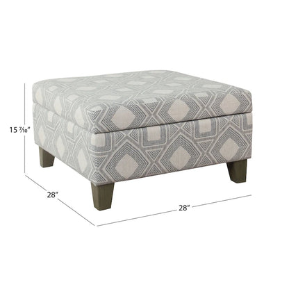 Pouf de rangement carré de luxe HomePop de 71 cm (28 pouces)
