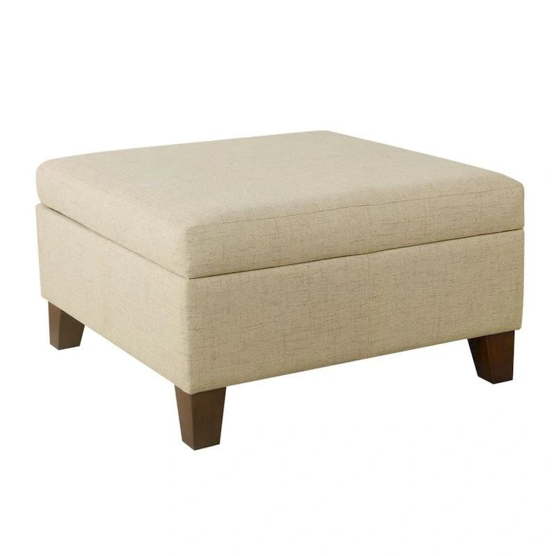 Pouf de rangement carré de luxe HomePop de 71 cm (28 pouces)