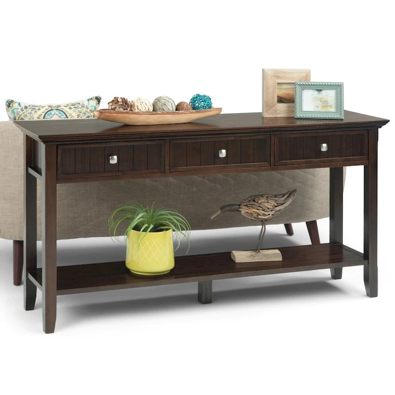 WYNDENHALL Normandy SOLID WOOD 60 inch Wide Transitional Wide Console Sofa Table - 60 x 16 x 30