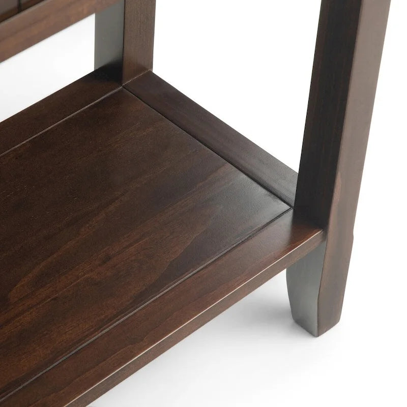 Console/table basse large en bois massif WYNDENHALL Normandy, style transitionnel, 152 cm (60 po) de large - 152 x 41 x 76 cm (60 x 16 x 30 po)