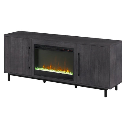 Meuble TV rectangulaire Julian avec cheminée en cristal pour téléviseurs jusqu'à 75 pouces