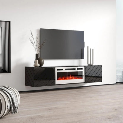 Cheminée électrique murale Luxe WH-EF, meuble TV moderne de 72 pouces