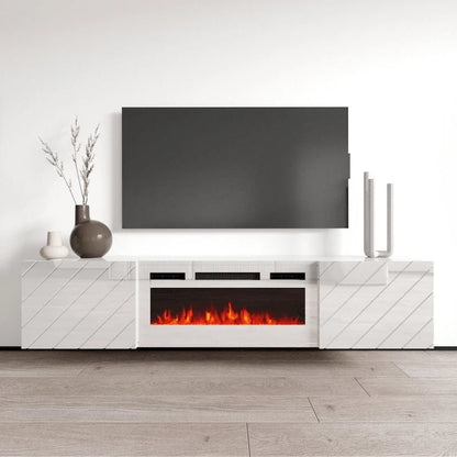 Cheminée électrique murale Luxe WH-EF, meuble TV moderne de 72 pouces