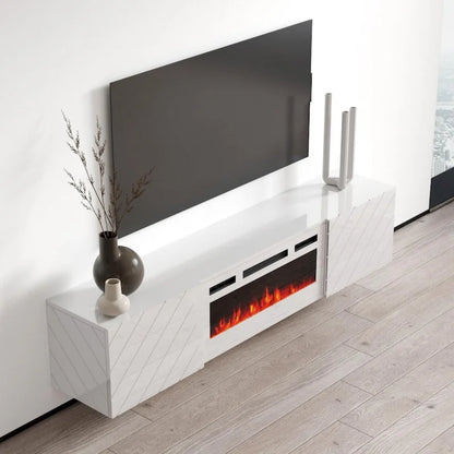 Cheminée électrique murale Luxe WH-EF, meuble TV moderne de 72 pouces