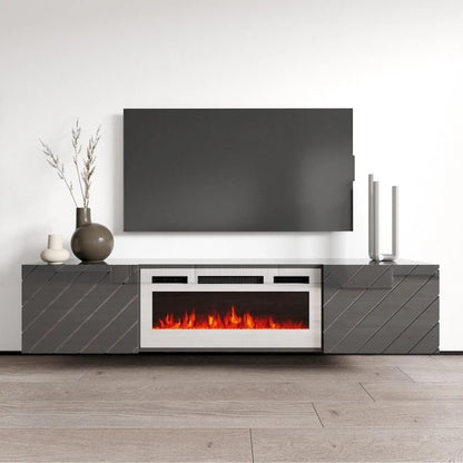 Cheminée électrique murale Luxe WH-EF, meuble TV moderne de 72 pouces