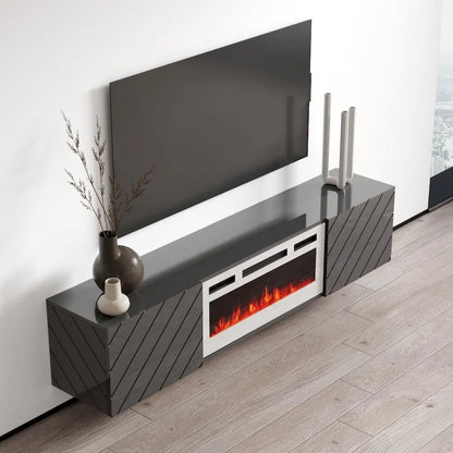Cheminée électrique murale Luxe WH-EF, meuble TV moderne de 72 pouces