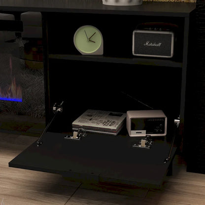 Cheminée électrique d'ambiance et meuble TV durable à faible consommation d'énergie