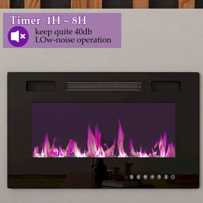Cheminée électrique d'ambiance et meuble TV durable à faible consommation d'énergie