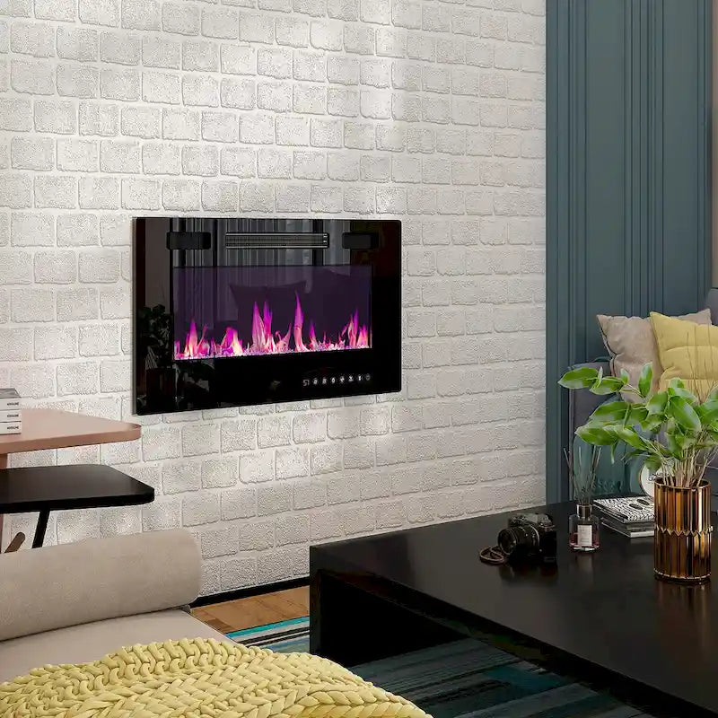 Cheminée électrique d'ambiance et meuble TV durable à faible consommation d'énergie