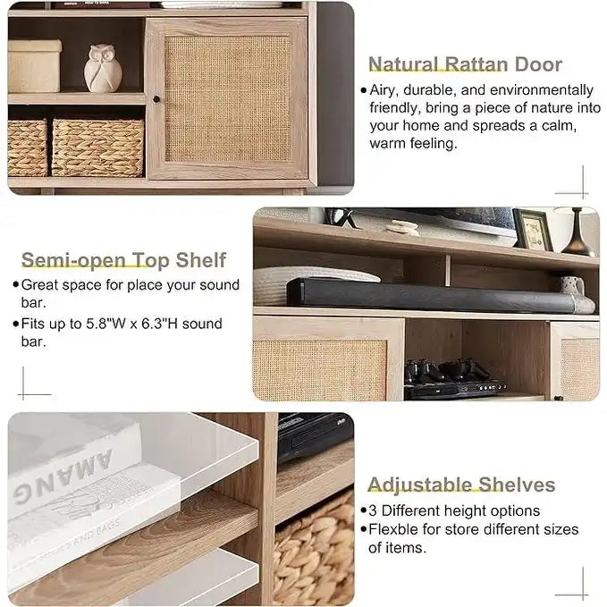 Meuble TV moderne du milieu du siècle, meuble TV haut, console TV