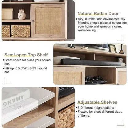 Meuble TV moderne du milieu du siècle, meuble TV haut, console TV