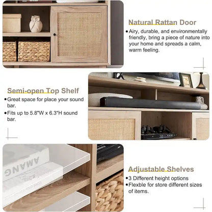 Meuble TV moderne du milieu du siècle, meuble TV haut, console TV