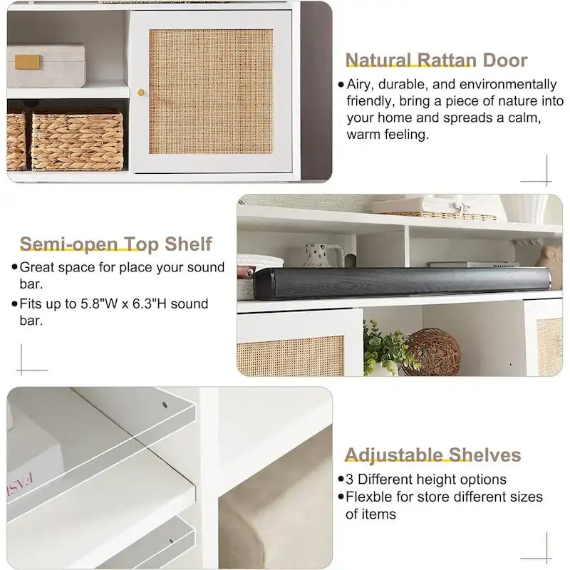 Meuble TV moderne du milieu du siècle, meuble TV haut, console TV