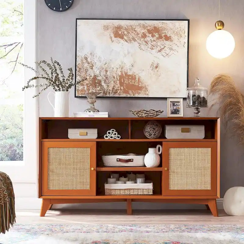 Meuble TV moderne du milieu du siècle, meuble TV haut, console TV