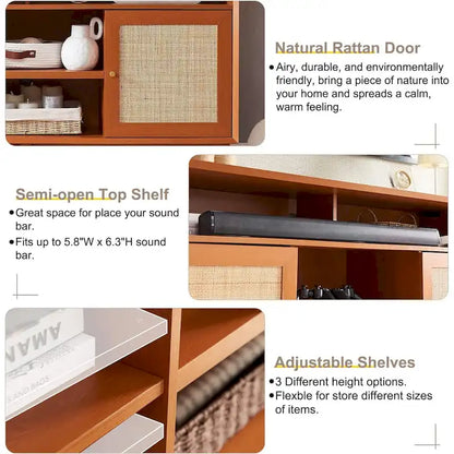 Meuble TV moderne du milieu du siècle, meuble TV haut, console TV