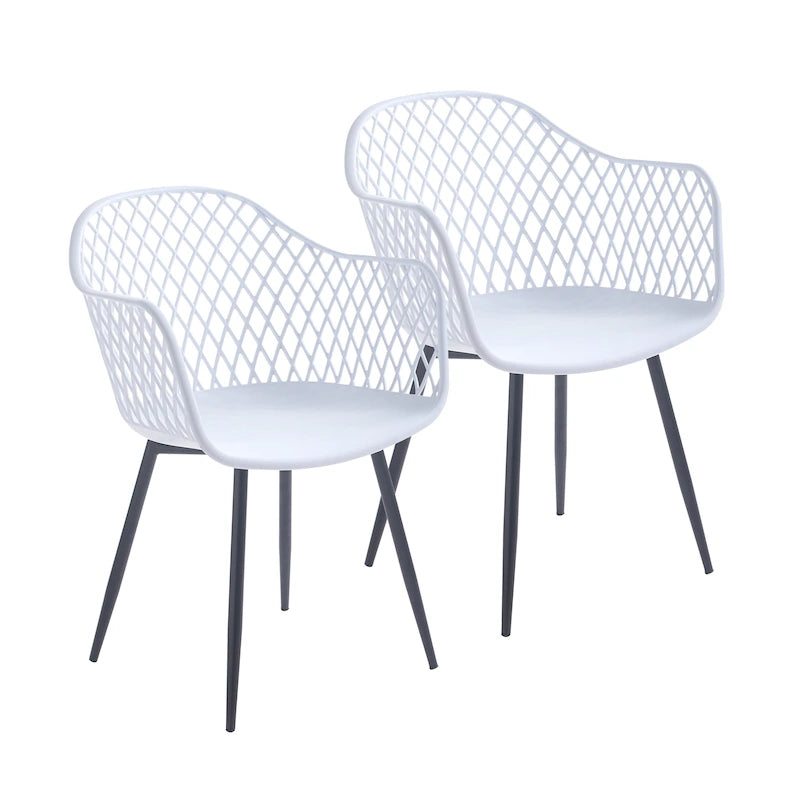 Chaises de salle à manger Porthos Home Mitt en plastique rigide avec pieds en fer (lot de 2)