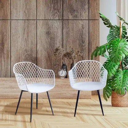 Porthos Home Mitt Hard Plastic Dining Chairs w/ Iron Legs (Set of 2)