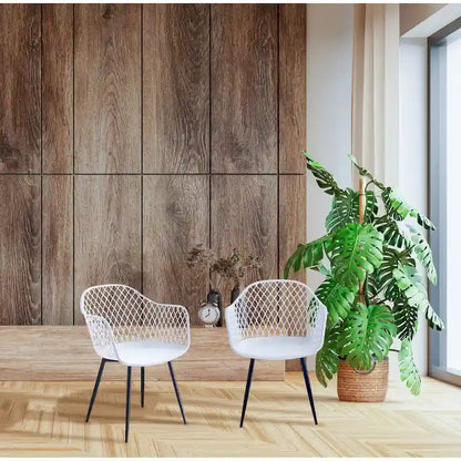 Chaises de salle à manger Porthos Home Mitt en plastique rigide avec pieds en fer (lot de 2)