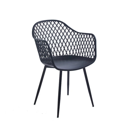 Chaises de salle à manger Porthos Home Mitt en plastique rigide avec pieds en fer (lot de 2)