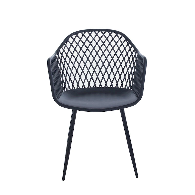 Chaises de salle à manger Porthos Home Mitt en plastique rigide avec pieds en fer (lot de 2)