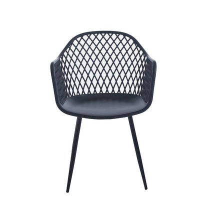 Chaises de salle à manger Porthos Home Mitt en plastique rigide avec pieds en fer (lot de 2)