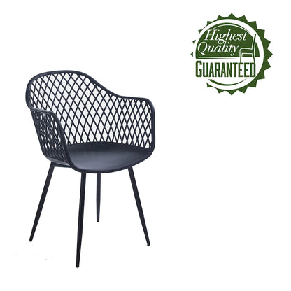 Chaises de salle à manger Porthos Home Mitt en plastique rigide avec pieds en fer (lot de 2)