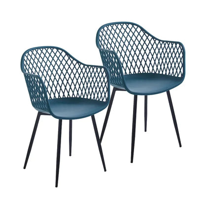 Chaises de salle à manger Porthos Home Mitt en plastique rigide avec pieds en fer (lot de 2)