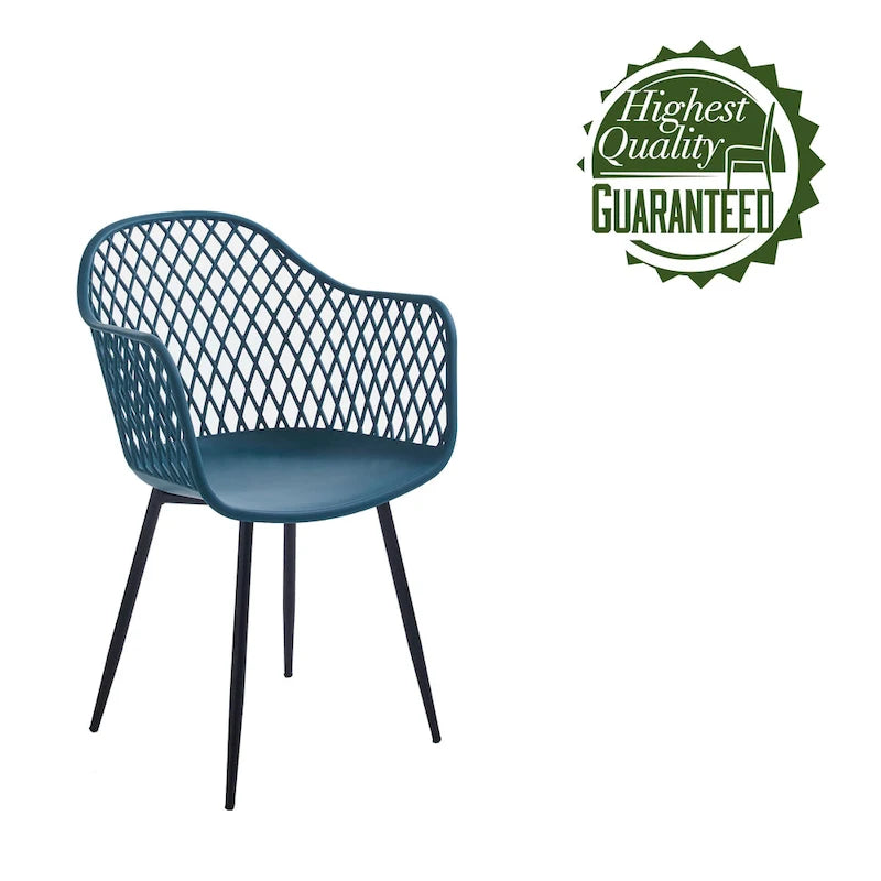 Chaises de salle à manger Porthos Home Mitt en plastique rigide avec pieds en fer (lot de 2)