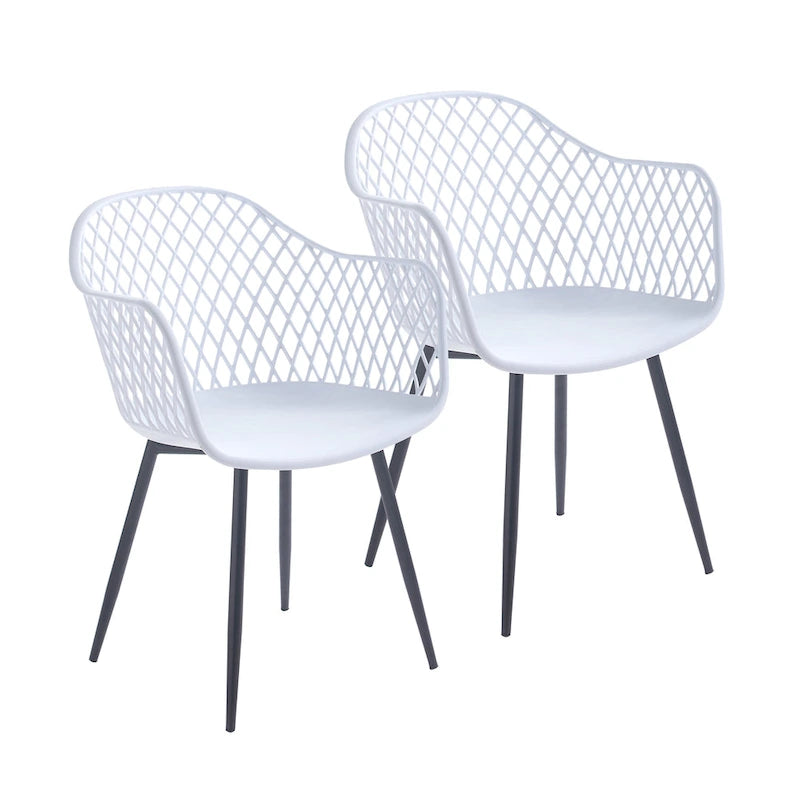 Chaises de salle à manger Porthos Home Mitt en plastique rigide avec pieds en fer (lot de 2)