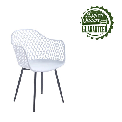 Chaises de salle à manger Porthos Home Mitt en plastique rigide avec pieds en fer (lot de 2)