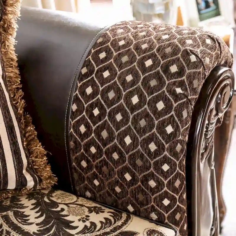 Canapé deux places capitonné en similicuir traditionnel Rend de Furniture of America