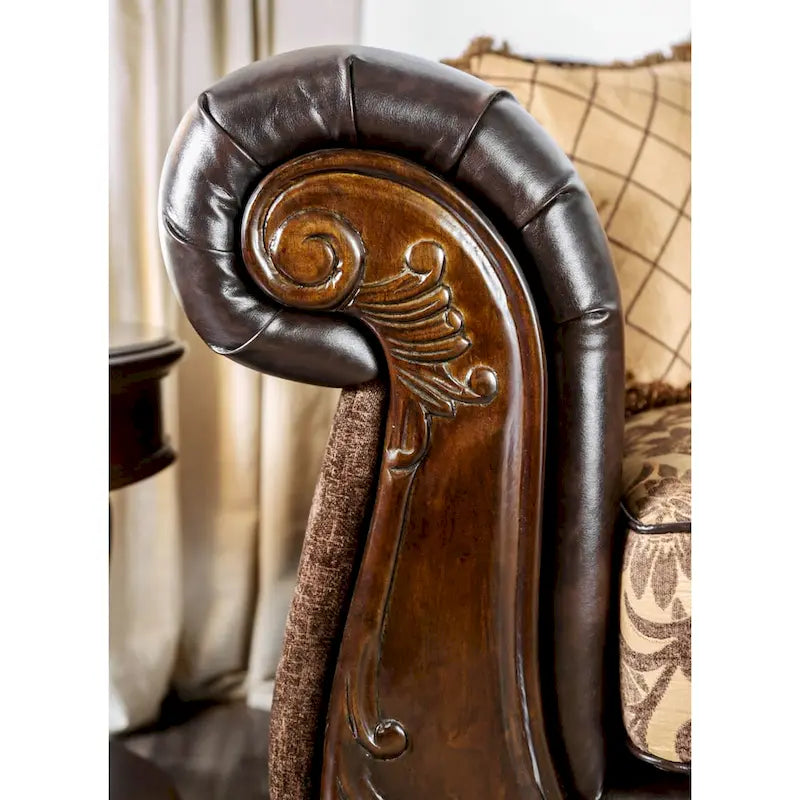 Canapé deux places capitonné en similicuir traditionnel Rend de Furniture of America