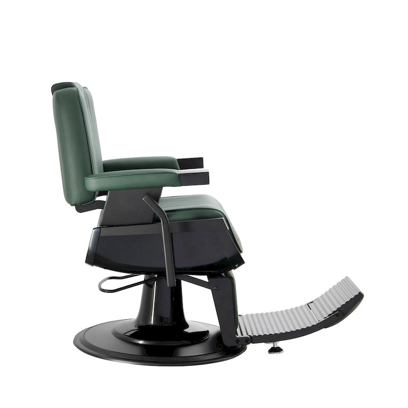 Fauteuil de barbier inclinable SHERMAN robuste, vert