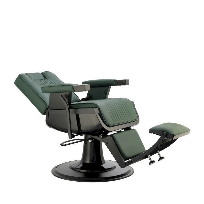 Fauteuil de barbier inclinable SHERMAN robuste, vert