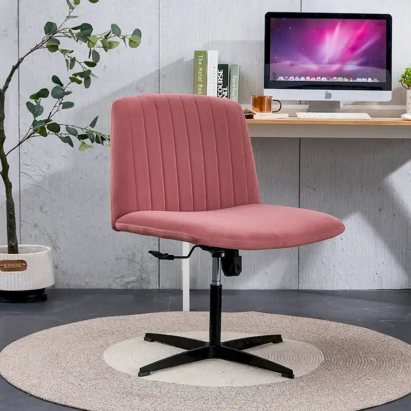 Fauteuil de bureau pivotant à 360° réglable avec pieds noirs