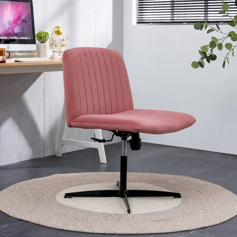 Fauteuil de bureau pivotant à 360° réglable avec pieds noirs