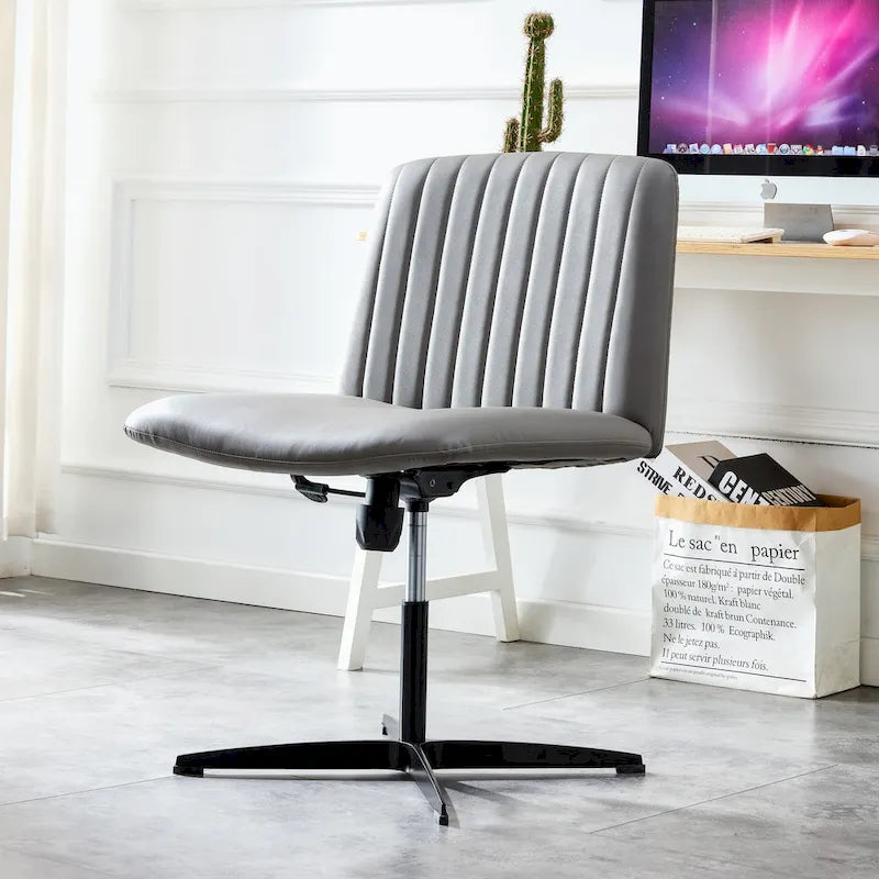 Fauteuil de bureau pivotant à 360° réglable avec pieds noirs