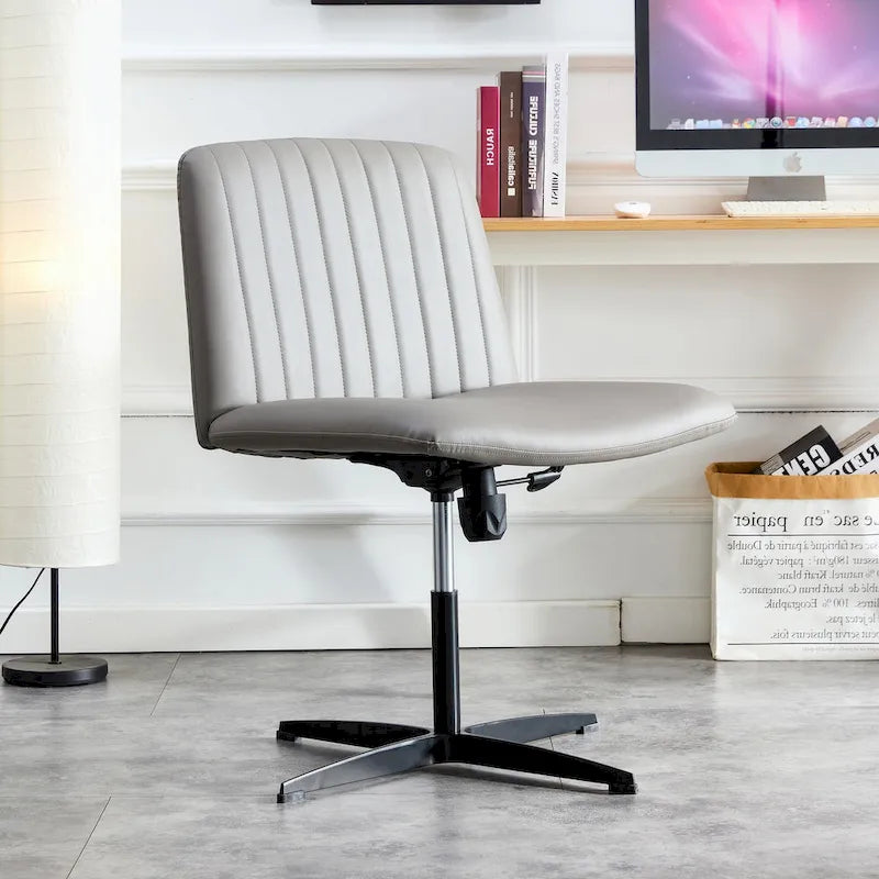 Fauteuil de bureau pivotant à 360° réglable avec pieds noirs