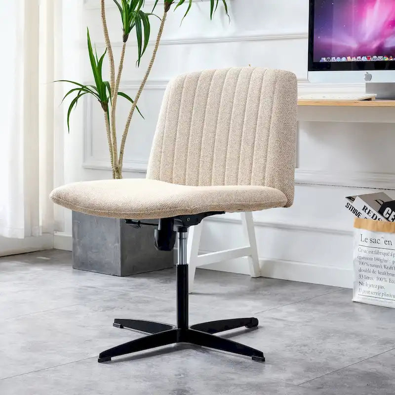 Fauteuil de bureau pivotant à 360° réglable avec pieds noirs