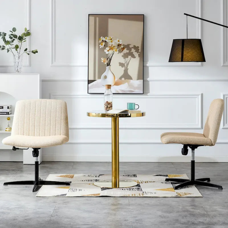 Fauteuil de bureau pivotant à 360° réglable avec pieds noirs