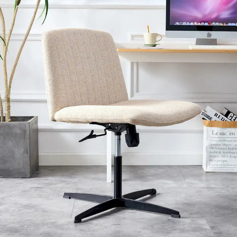 Fauteuil de bureau pivotant à 360° réglable avec pieds noirs