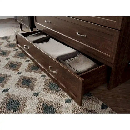 Commode lit escamotable Northfield avec matelas, couleur ambre brûlé