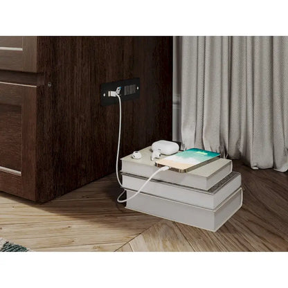 Commode lit escamotable Northfield avec matelas, couleur ambre brûlé