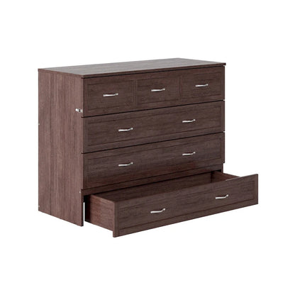 Commode lit escamotable Northfield avec matelas, couleur ambre brûlé