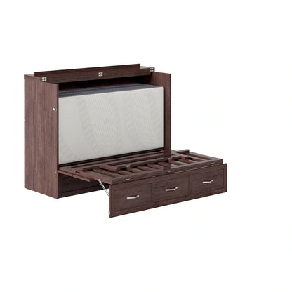 Commode lit escamotable Northfield avec matelas, couleur ambre brûlé