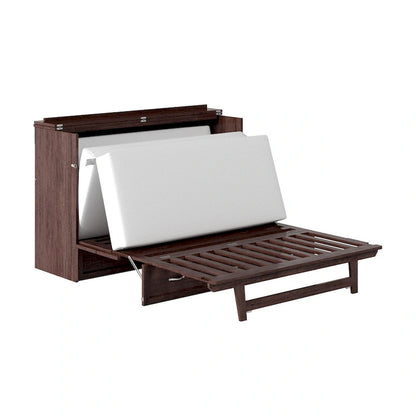 Commode lit escamotable Northfield avec matelas, couleur ambre brûlé