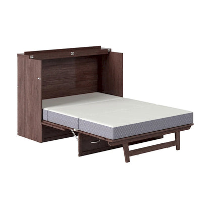 Commode lit escamotable Northfield avec matelas, couleur ambre brûlé